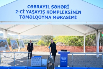 Prezident Cəbrayıl şəhərində ikinci və üçüncü yaşayış komplekslərinin təməlini qoydu