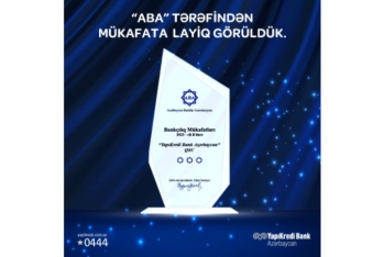 “Yapı Kredi Bank Azərbaycan” ABA tərəfindən mükafata - LAYİQ GÖRÜLDÜ