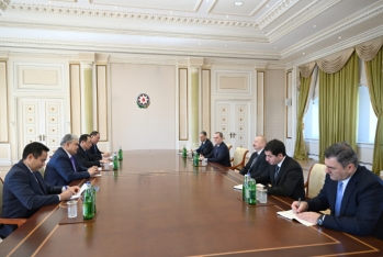 İlham Əliyev Qazaxıstanın xarici işlər və nəqliyyat nazirlərini qəbul edib - FOTOLAR