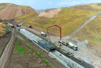 Füzuli-Ağdam avtomobil yolunun inşası sürətlə davam edir - FOTO