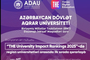 ADAU ilk dəfə “Times Higher Education” beynəlxalq reytinqində yer alıb