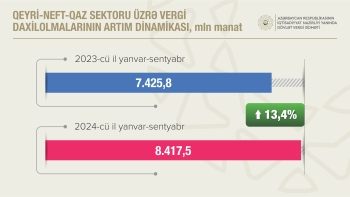 Azərbaycanda qeyri-neft sektorundan vergi daxilolmaları 13%-dən çox artıb | FED.az