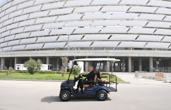 Prezident Bakı Olimpiya Stadionunda COP29-a hazırlıqla bağlı görülən işlərlə tanış olub - FOTOLAR | FED.az