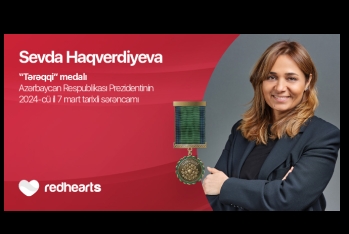 "Qırmızı Ürəklər" Fondunun prezidenti Sevda Haqverdiyeva - "Tərəqqi" medalı ilə təltif edildi