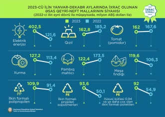 Elektrik enerjisi 1-ci, qızıl 2-ci, pomidor 3-cü olub - “İxrac icmalı” açıqlandı | FED.az