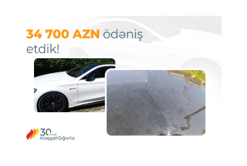 “Atəşgah” Sığorta 34 700 manat məbləğində - KASKO ödənişi etdi   