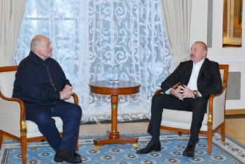 Sankt-Peterburqda İlham Əliyevin  Aleksandr Lukaşenko ilə görüşü olub - FOTOLAR