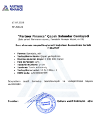 Lizinq şirkəti 1 milyon manatlıq istiqraz yerləşdirib | FED.az