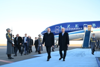 İlham Əliyev Qazaxıstana dövlət səfərinə gəlib