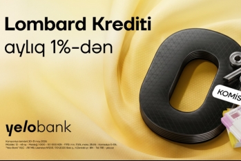 Yelo Bank-dan 0% komissiya ilə - QIZIL TƏMİNATLI KREDİT!