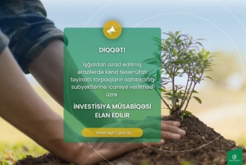 Qarabağda aqrar təyinatlı torpaqların icarəsinə dair investisiya müsabiqəsi başa çatır