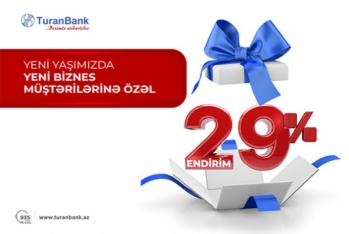 "TuranBank"dan yeni KOS müştərilərinə - 29% Endirim!