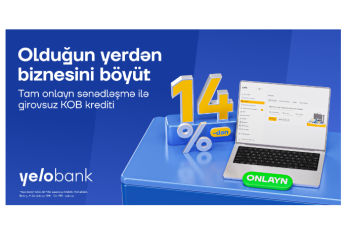 Yelo Bank-dan sahibkarlara 300 000 AZN-dək onlayn və girovsuz kredit!