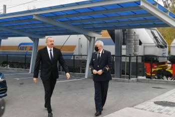 Prezident  yeni Biləcəri lokomotiv deposunun - AÇILIŞINDA