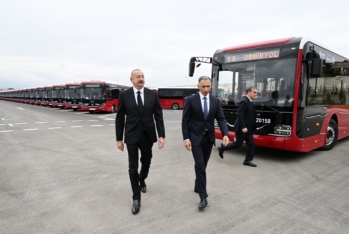 İlham Əliyev “BakuBus” MMC-nin Gəncə Avtoparkının açılışında iştirak edib - FOTOLAR