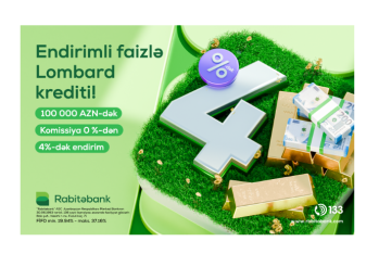Rabitəbankdan lombard krediti üzrə - Faiz dərəcəsində 4%-dək endirim