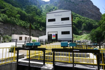 Laçında Hoçaz çayının üzərində yerləşən su elektrik stansiyalarının açılışı olub - FOTOLAR | FED.az