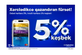 Yapı Kredi Bank Azərbaycan 5%-dək keşbek kampaniyasını - TƏQDİM EDİR!