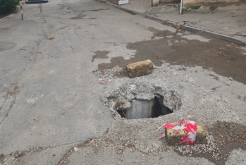 ADSEA dağılmış kanalizasiya quyusunu nə vaxt düzəldəcək? - FOTOLAR