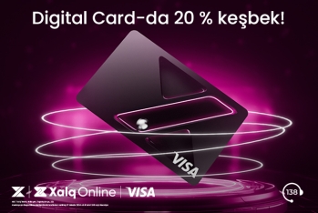 XalqOnline-da Digital Card-la ödənişə - 20% KEŞBEK!