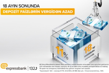 “Expressbank”da depozitə - İLLİK 11% GƏLİR
