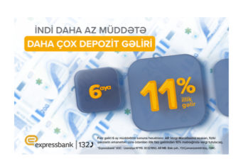 6 aylıq depozitə illik 11% gəlir – “EXPRESSBANK”DA