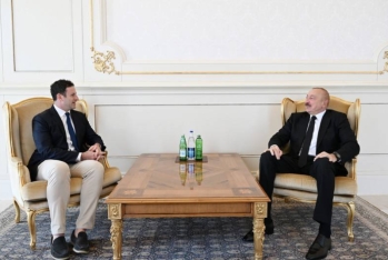 İlham Əliyev “The Goldman Sachs Group Inc.” şirkətinin qlobal məsələlər üzrə prezidentini qəbul edib