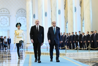 İlham Əliyevin Astanada rəsmi qarşılanma mərasimi olub - FOTOLAR | FED.az