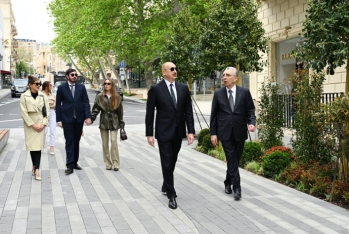 Prezident Bakının İslam Səfərli küçəsinin yenidənqurmadan sonra açılışında iştirak edib