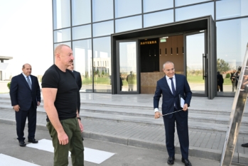 Prezident Ağdam Sənaye Parkında tütün məmulatlarının istehsalı müəssisəsinin açılışında  - FOTOLAR