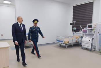 İlham Əliyev Dövlət Sərhəd Xidmətinin yeni hərbi hospitalının açılışında -  FOTOLAR