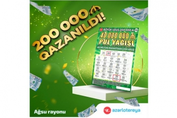 Azərbaycan ani lotereyaları tarixində ən böyük uduş - 200.000 MANAT QAZANILDI
