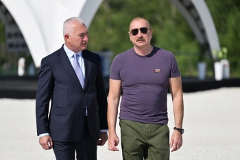 Prezident  Laçında “Həkəriçay” su anbarının təməlini qoyub - FOTOLAR | FED.az