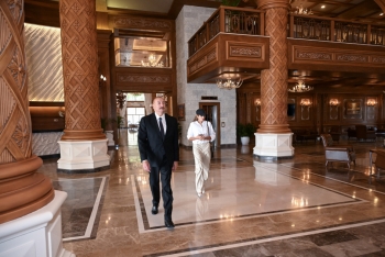 Prezident Şamaxıda “Pirqulu Park” hotelinin açılışında - FOTOLAR | FED.az
