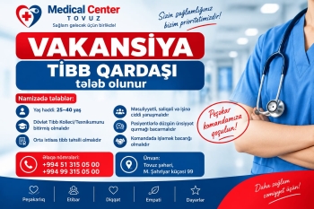 Qərb regionunun aparıcı tibb mərkəzlərindən olan “Medical Center” işçi axtarır - [red]VAKANSİYA[/red] | FED.az