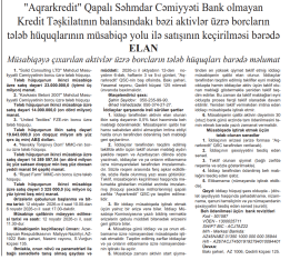 Azərbaycanda milyonlarla manatlıq borc portfeli satışa çıxarıldı - SİYAHI | FED.az