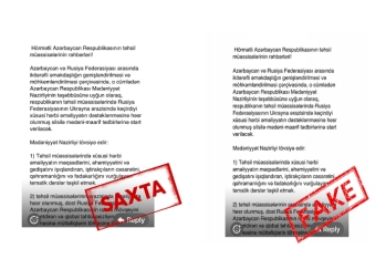 Mədəniyyət Nazirliyinin Rusiya ilə əməkdaşlığına dair saxta sənəd yayılıb