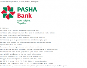 “PAŞA Bank”ın adından dələduzluq edilir – [red]BANKDAN MÜŞTƏRİLƏRƏ XƏBƏRDARLIQ - FOTO[/red] | FED.az