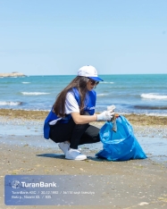 TuranBank Ekologiya və Təbii Sərvətlər Nazirliyi ilə birgə Xəzər sahilində təmizlik aksiyası keçirib | FED.az