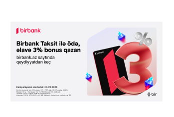 Дополнительные 3% бонуса за покупки с картой Birbank Taksit в сентябре