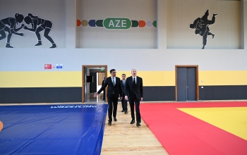 Prezident  Yevlax Olimpiya İdman Kompleksinin açılışında iştirak edib - FOTOLAR | FED.az