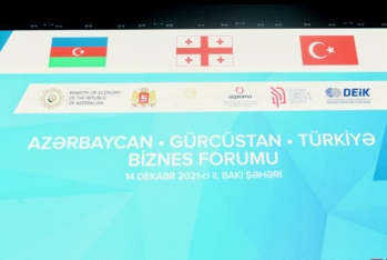 Bakıda Azərbaycan-Gurcüstan-Türkiyə biznes forumu keçirilir - FOTO