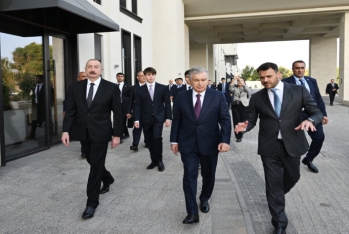 Əliyev və Mirziyoyev 3 milyard dollar yatırılmış “Sea Breeze”də - FOTOLAR