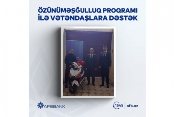 “AFB Bank” Özünüməşğulluq proqramı çərçivəsində daha 1 vətəndaşa - DƏSTƏK OLDU