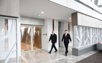 İlham Əliyev Mərkəzi Bankın yeni binasının açılışında iştirak edib - FOTOLAR | FED.az