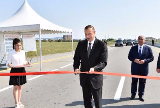 Президент Азербайджана открыл после реконструкции автодорогу Кюрдамир-Уджар-Евлах-Тертер