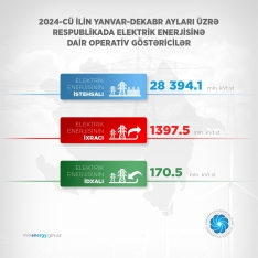 Nazir: "Ötən il elektrik enerjisi istehsalında bərpaolunan mənbələrin payı 14 faiz olub" | FED.az