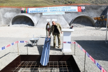 Prezident Murovdağ tunelinin - Təməlini Qoyub
