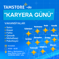Avrora Qrup yeni açılacaq “Tamstore” marketlərinə işçi qəbuluna başlayıb – [red]500 İŞÇİ GÖTÜRÜLƏCƏK[/red] | FED.az