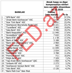 Əmək haqqı xərclərinin dinamikasına görə – BANKLARIN RENKİNQİ (2024/2025)